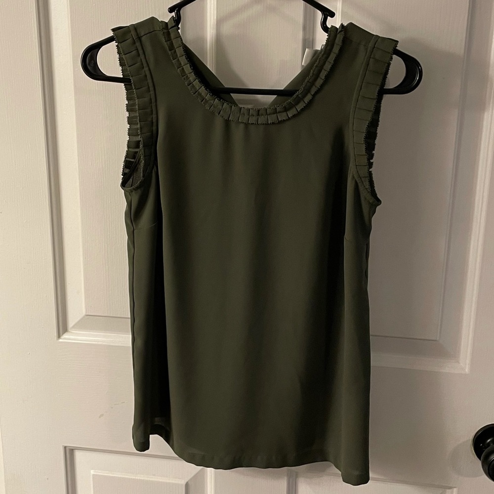 JCrew Ruffle trim tank